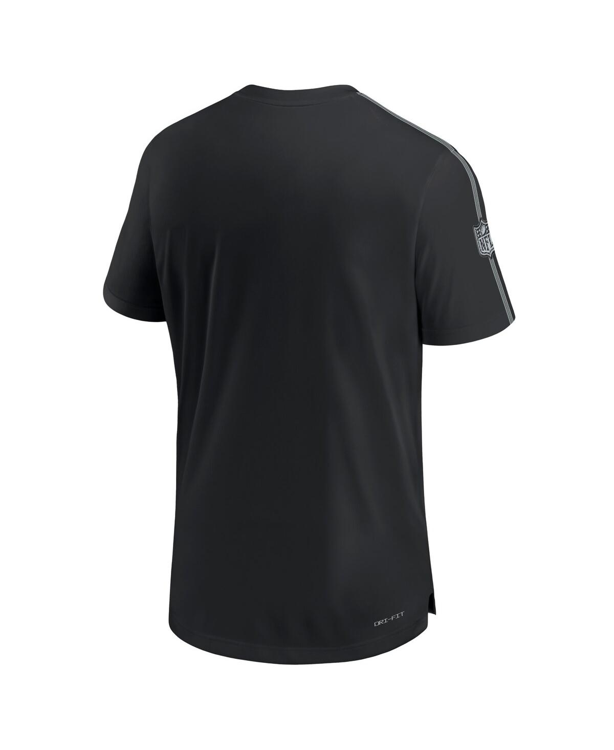 Nike Men'sLas Vegas Raiders 2024 Sideline Coach Uv Performance T-Shirt - Black, Silver