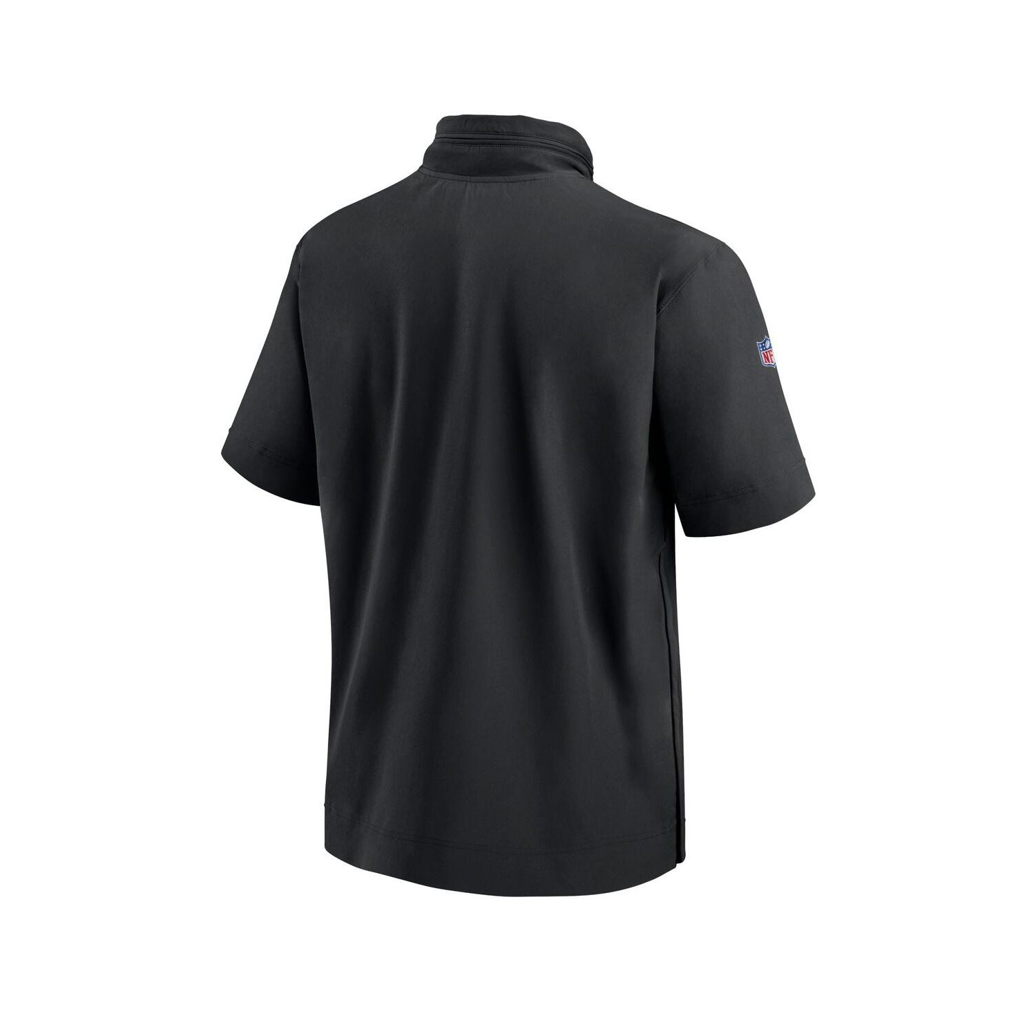Men's Black Las Vegas Raiders 2024 Sideline Coach Short Sleeve Half-Zip Hoodie Jacket