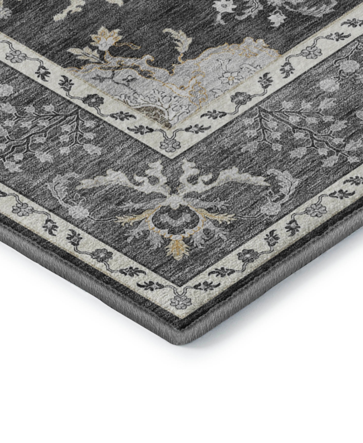 Dalyn Hatay Washable Hy9 9'x12' Area Rug In Charcoal