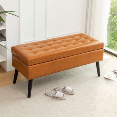 Tufted Storage Bench with Spacious Hidden Compartment