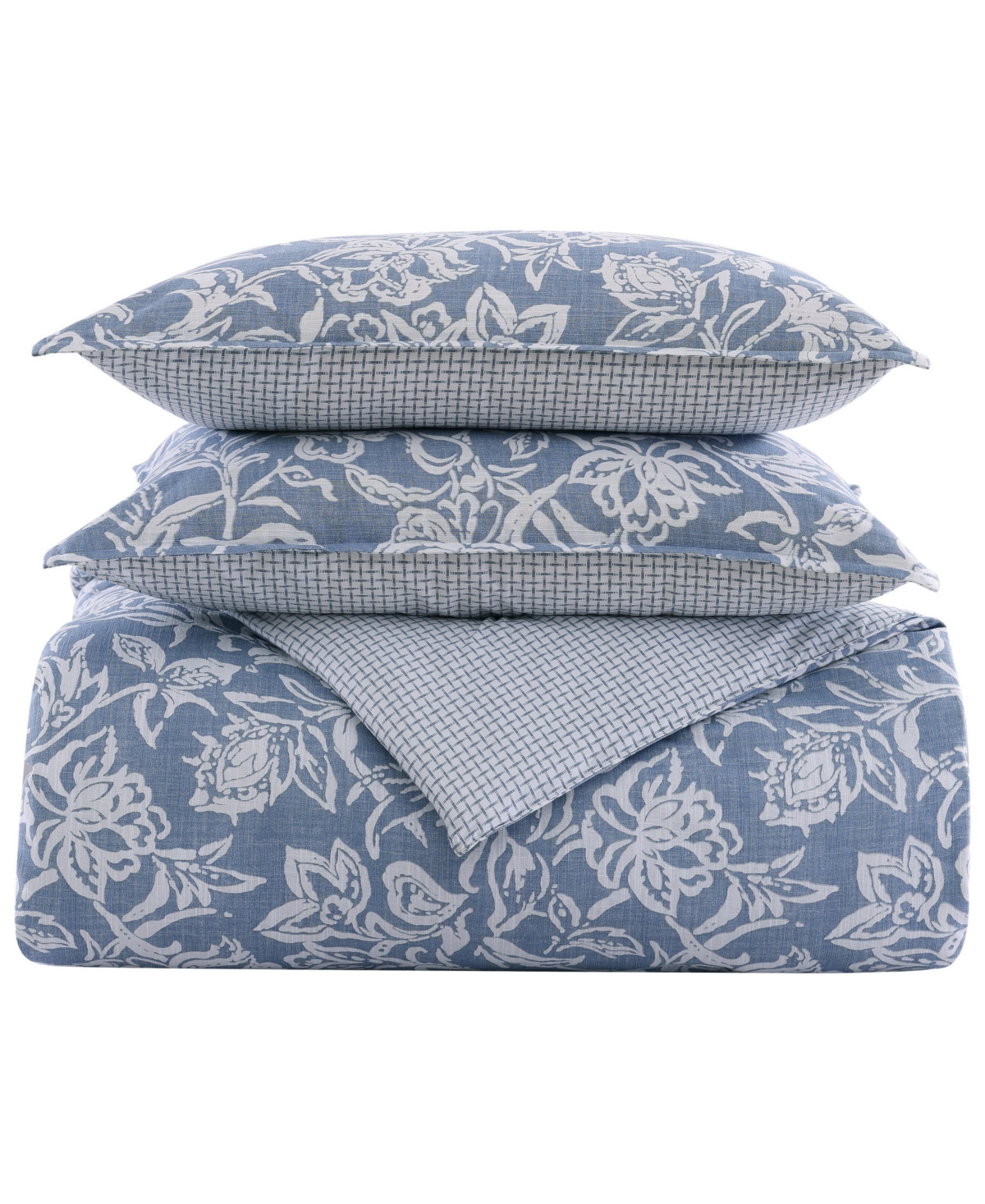 Nautica Tortola 3 Piece Duvet Cover Set, Full/queen In Chambray Blue