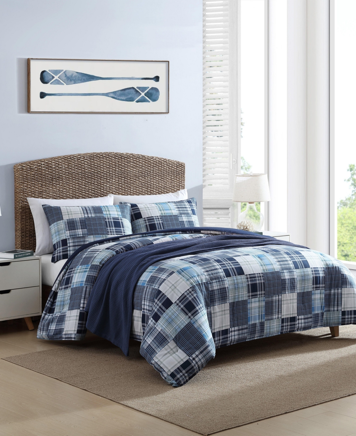 Nautica Mason Patchwork 2 Piece Comforter Set, Twin In Captain's Blue,green