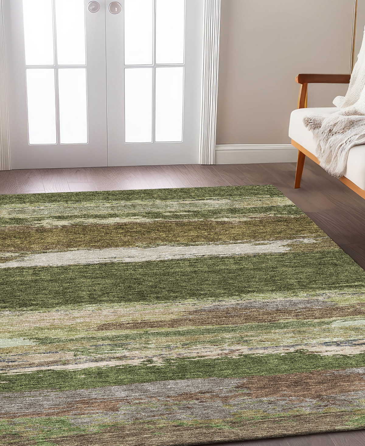 Dalyn Trevi Washable Tv8 8'x10' Area Rug In Olive