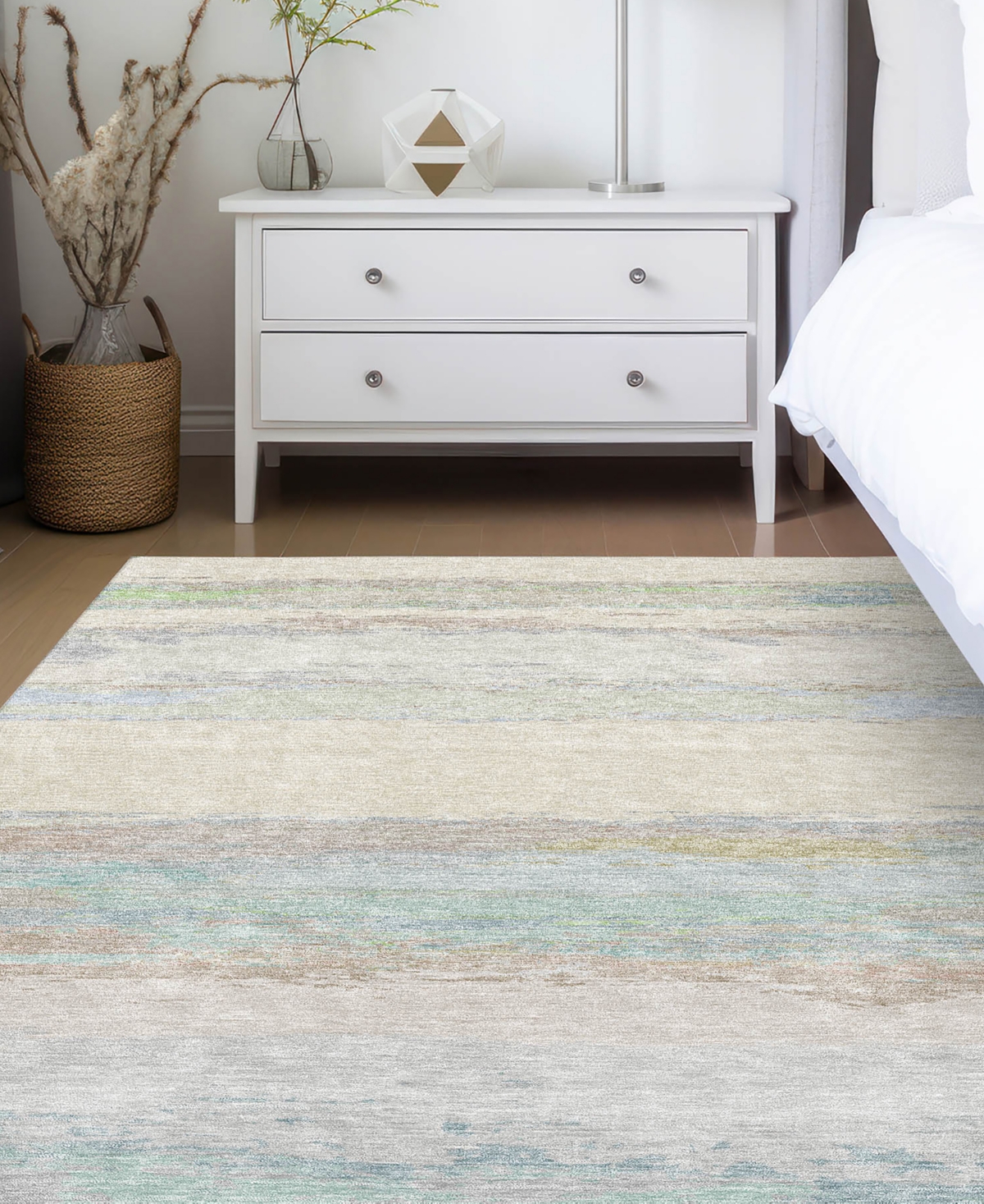 Dalyn Trevi Washable Tv8 2'3"x7'6" Runner Area Rug In Ivory