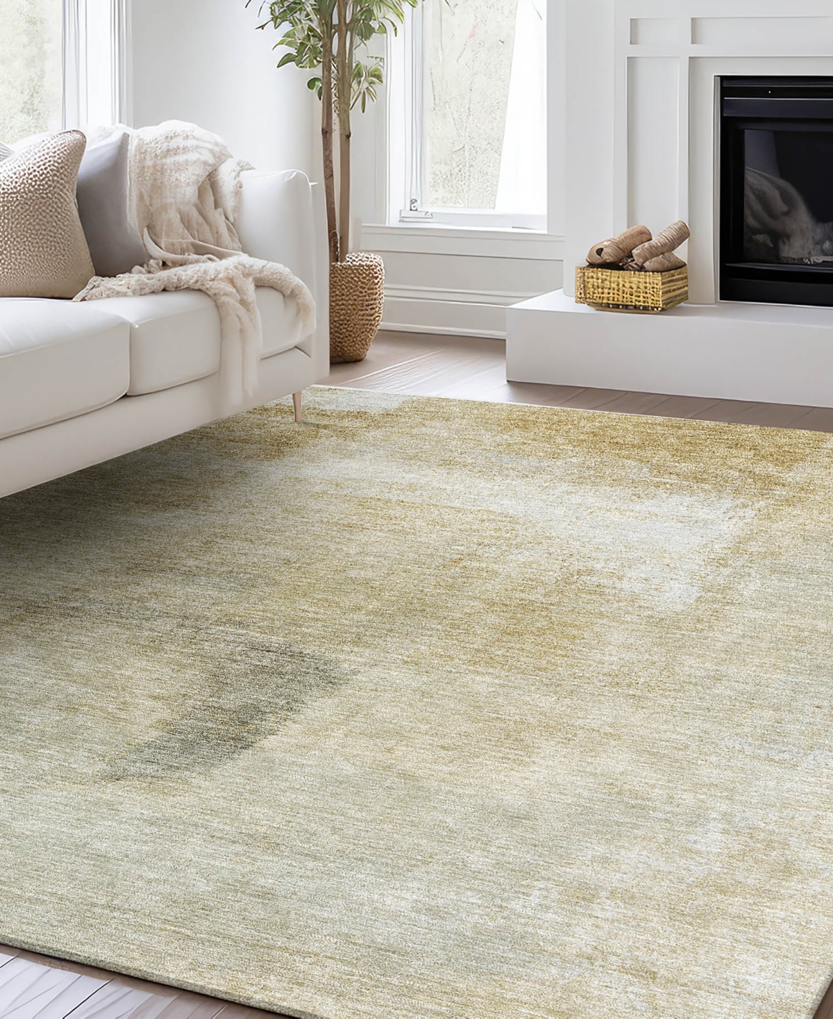 Dalyn Trevi Washable Tv5 8'x10' Area Rug In Wheat