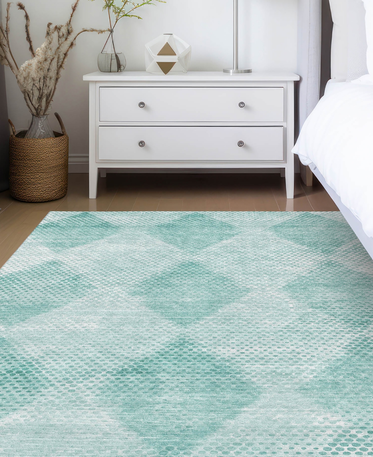 Dalyn Trevi Washable Tv4 2'3"x7'6" Runner Area Rug In Teal