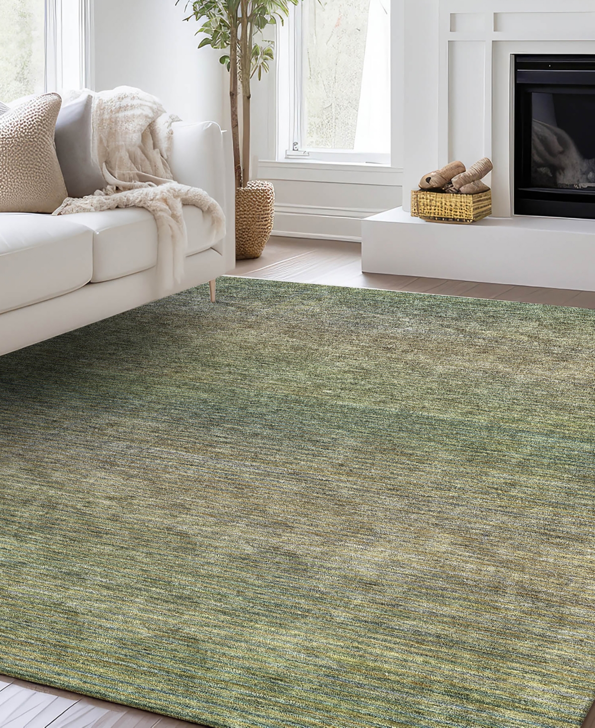 Dalyn Trevi Washable Tv11 3'x5' Area Rug In Moss