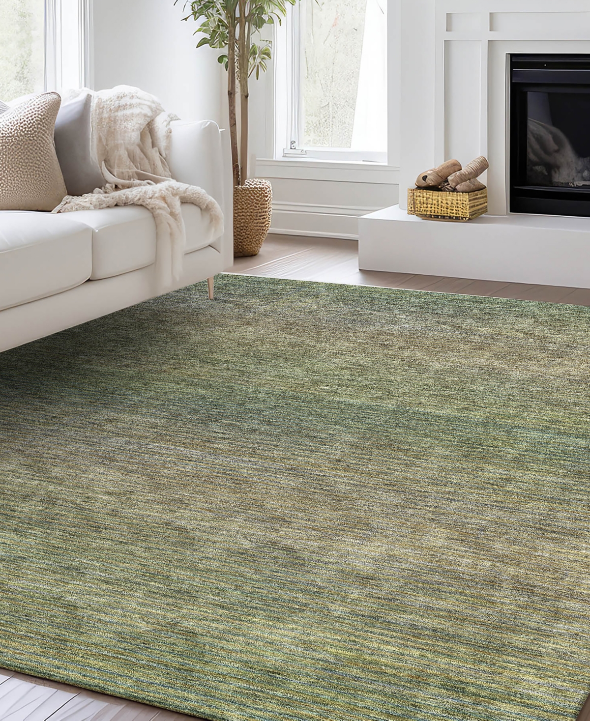 Dalyn Trevi Washable Tv11 5'x7'6"area Rug In Moss