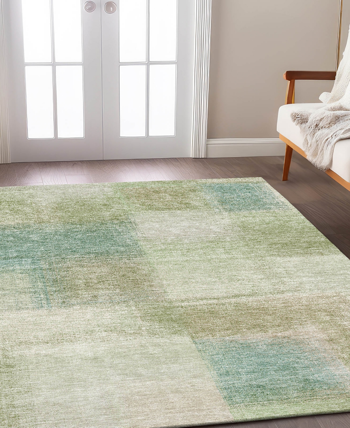 Dalyn Trevi Washable Tv10 2'3"x7'6" Runner Area Rug In Moss