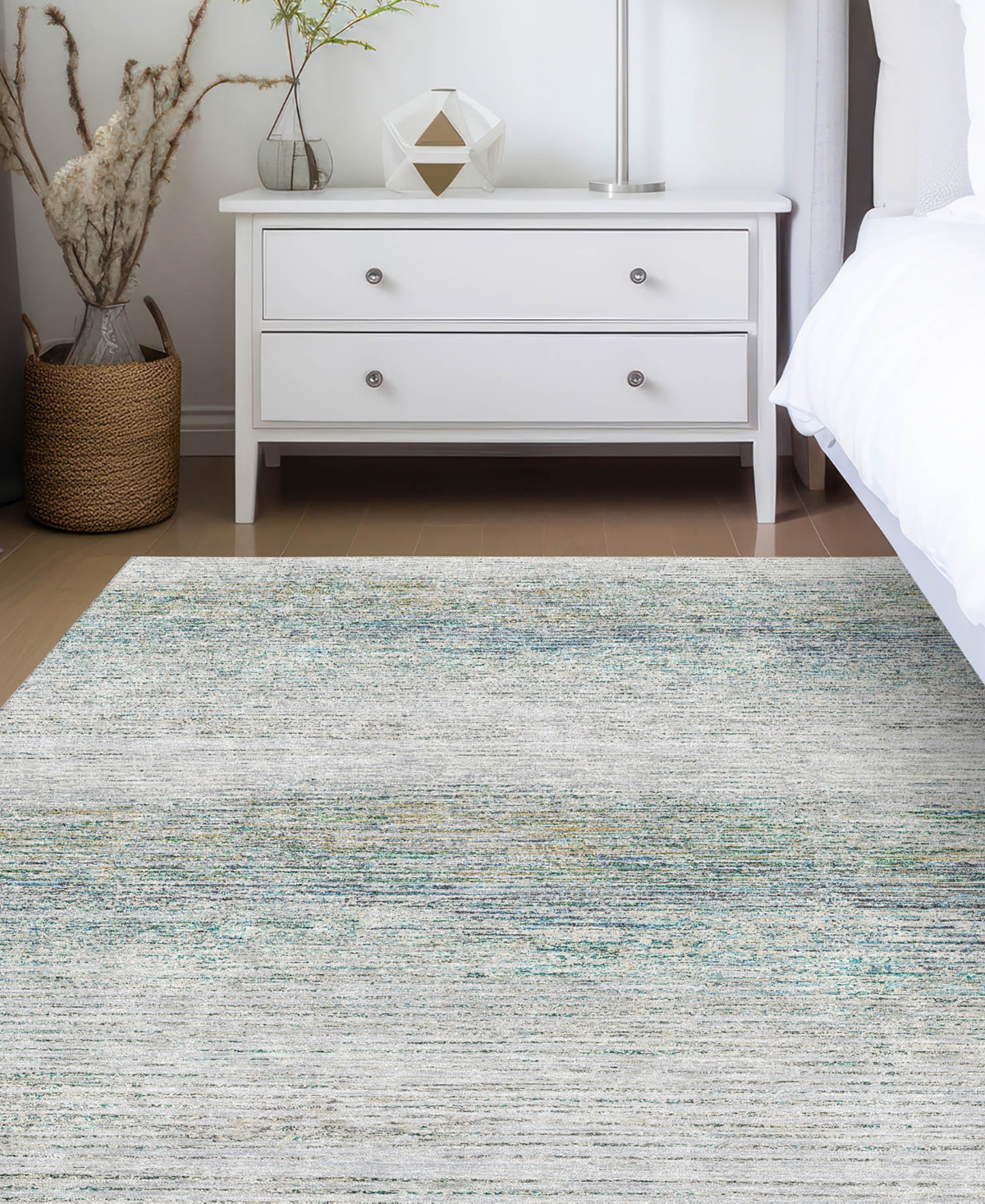 Dalyn Trevi Washable Tv1 9'x12' Area Rug In Ivory