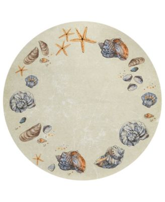 Seabreeze Washable SZ9 8'x8' Round Area Rug