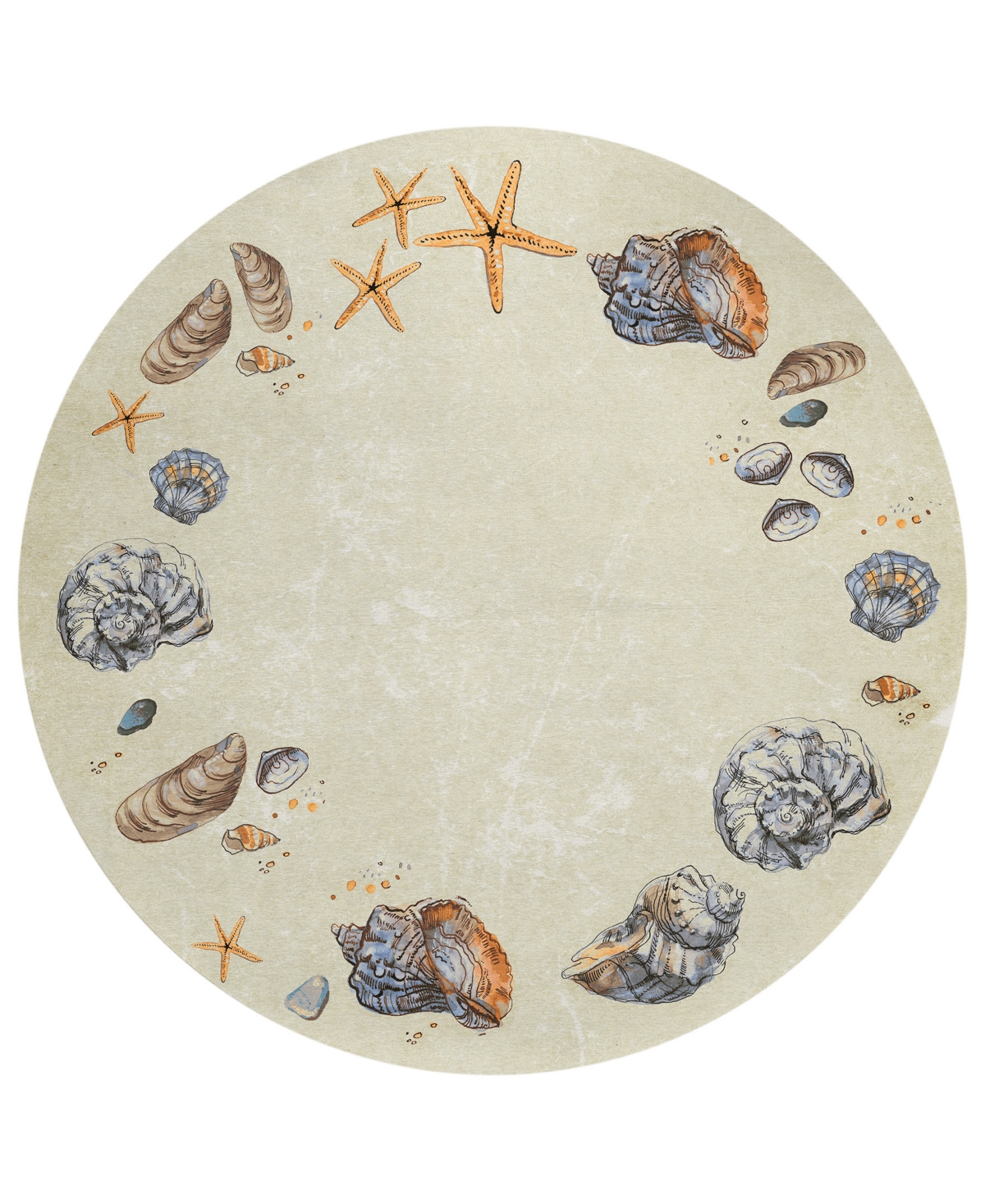 Dalyn Seabreeze Sz9 8'x8' Round Area Rug In Ivory
