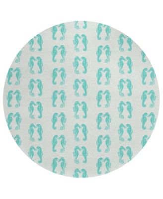Seabreeze Washable SZ15 8'x8' Round Area Rug