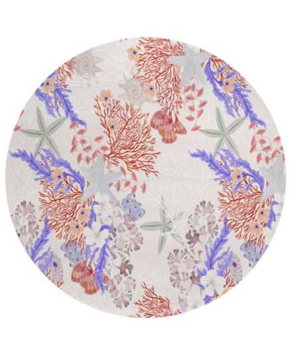 Seabreeze Washable SZ1 8'x8' Round Area Rug