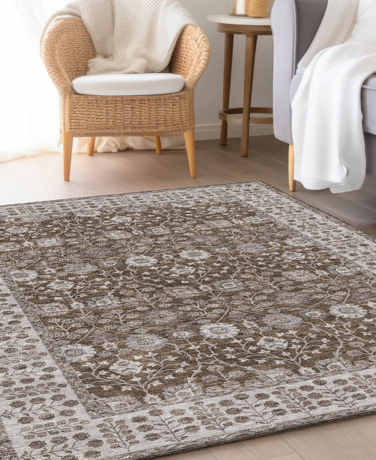 Dalyn Hatay Washable Hy8 5'x7'6"area Rug In Chocolate