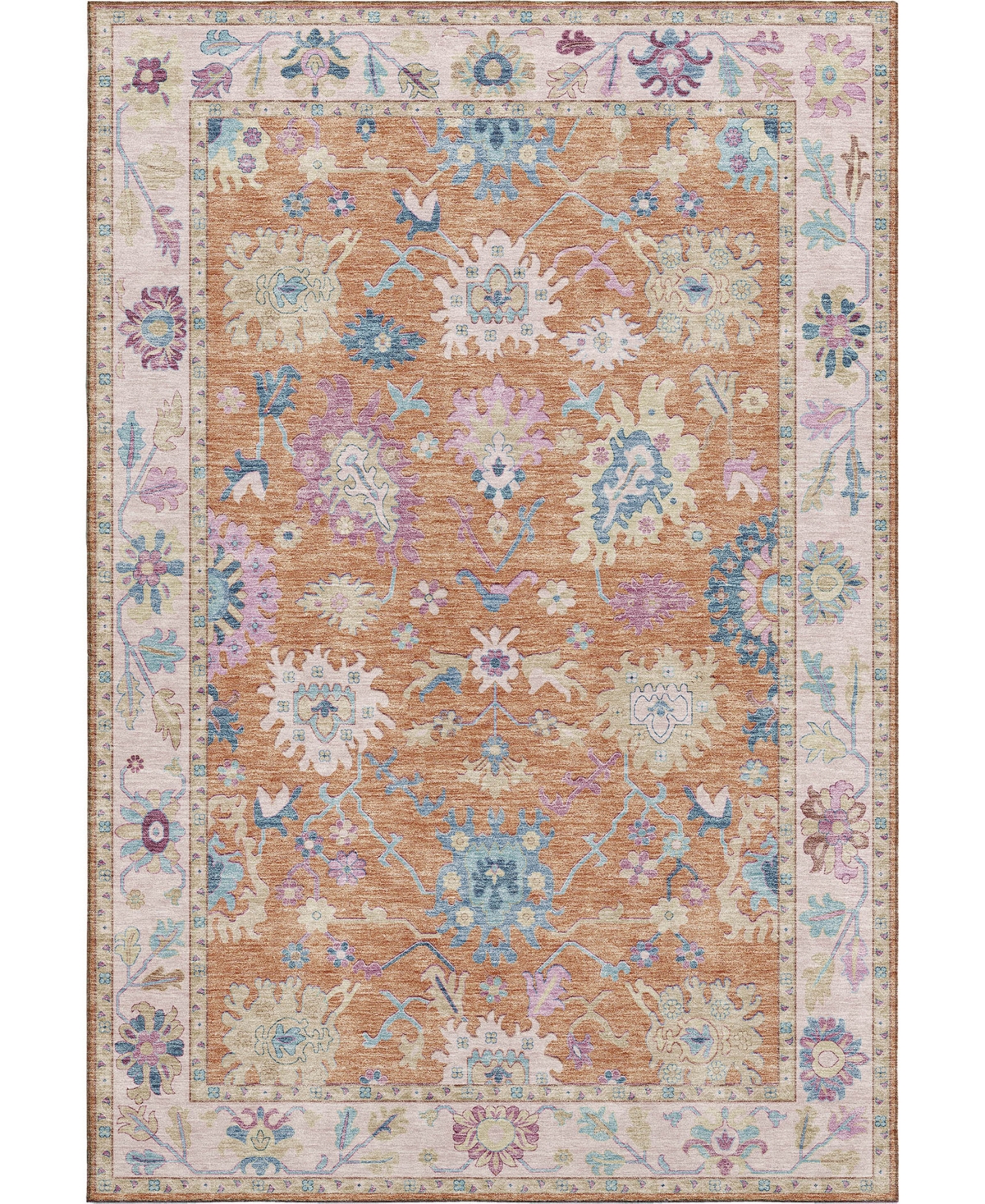 Dalyn Hatay Washable Hy7 3'x5' Area Rug In Orange