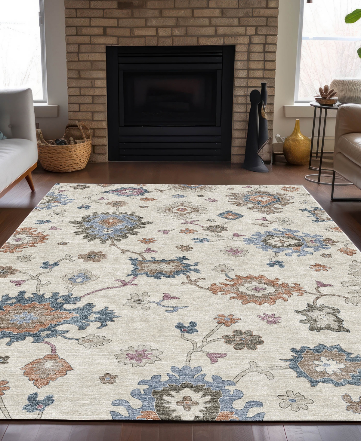 Dalyn Hatay Washable Hy4 2'3"x7'6" Runner Area Rug In Ivory