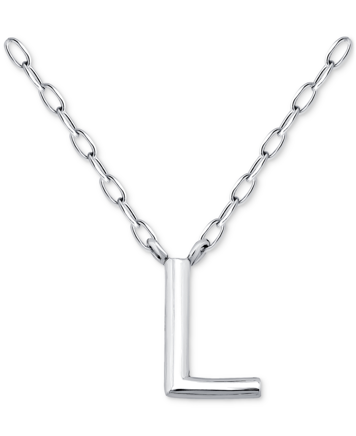 Giani Bernini Initial L Pendant Necklace In Sterling Silver, 16" + 2" Extender, Created For Macy's In Silver