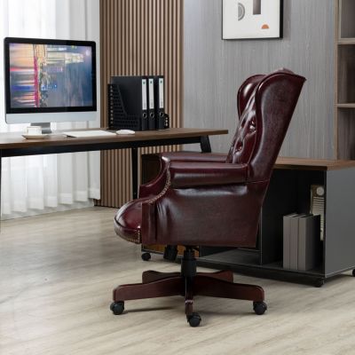 Streamdale Pneumatic height adjustable office chair with plush leather