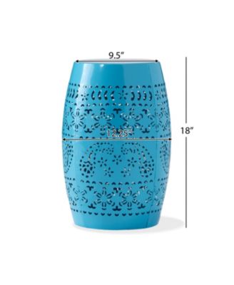 Simplie Fun Durable End Table with Lace Cut Design, Indoor/Outdoor Use