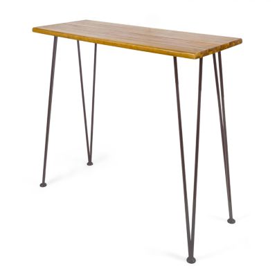 Streamdale Chic Industrial Teak Acacia Wood Outdoor Bar Table