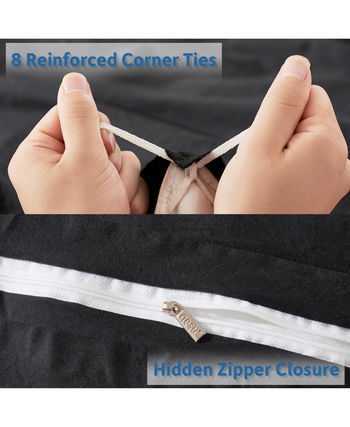 Clara Clark Super Soft Prewashed 3 Piece Duvet Cover Set - Zipper Closure (comforter not included)