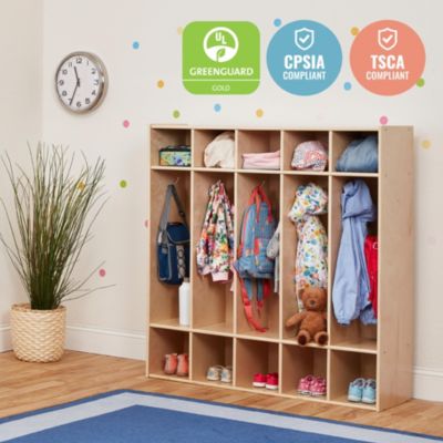 Streamline 5-Section Coat Locker and 10 Scoop Front Bins