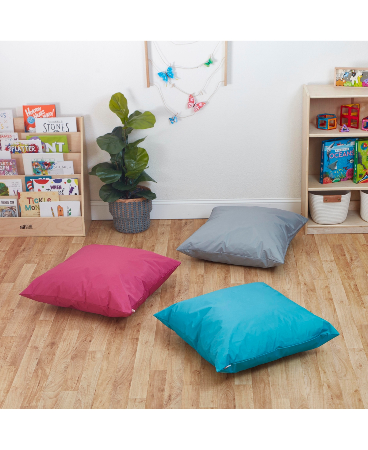 ECR4Kids Jumbo Floor Pillow, 27in,- Light grey