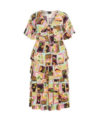 Plus Size Ana Tie Maxi Tiered Dress