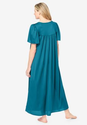 Plus Size Only Necessities Long Silky Lace-Trim Gown