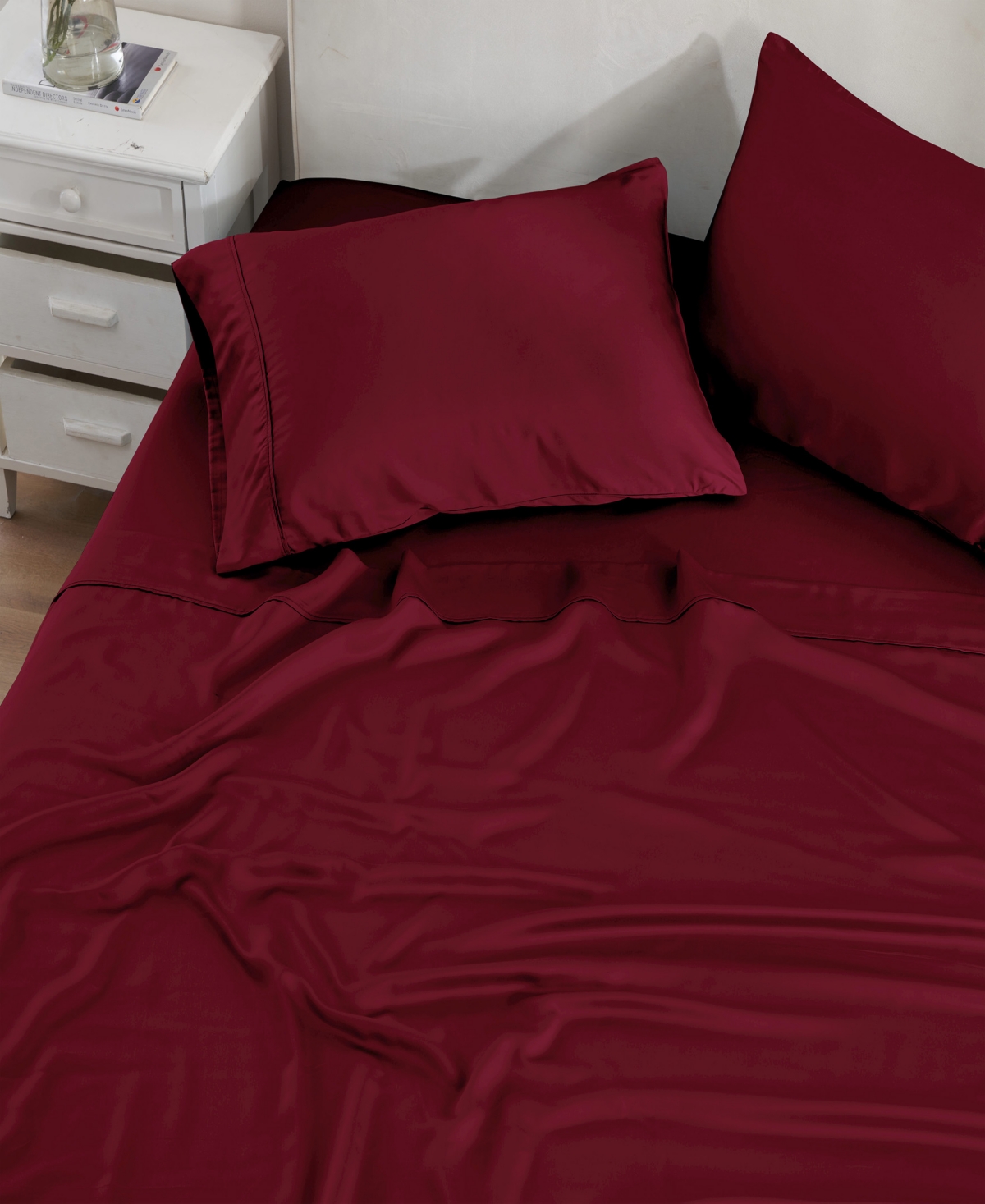 Superior Modal From Beechwood 300 Thread Count Lightweight Cooling Solid Deep Pocket Bed Sheet Set, Xl