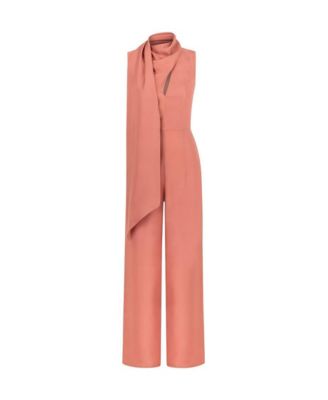 Women's Shawl Collar Detailed Jumpsuit