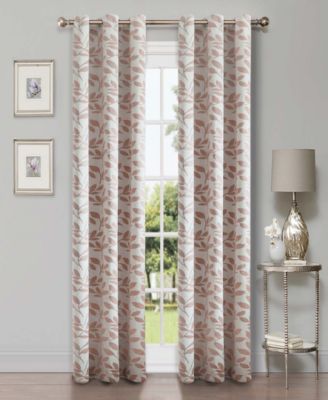 Modern Leaves 8 Curtain Panels Set with Grommet Header, 42 X 84
