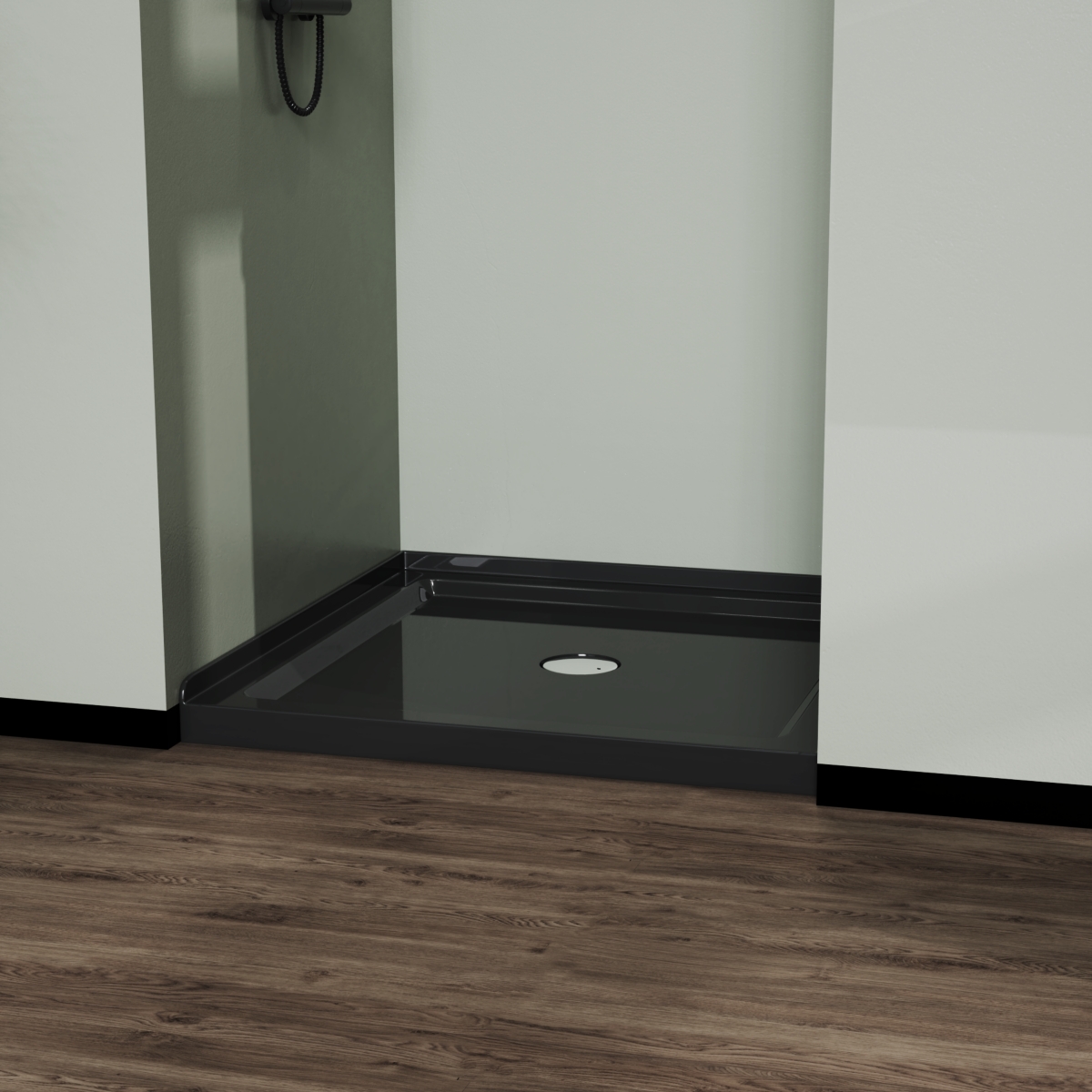 Streamdale FurnitureShower Pan 36 In X 36 In Shower Base Single-Threshold - Black