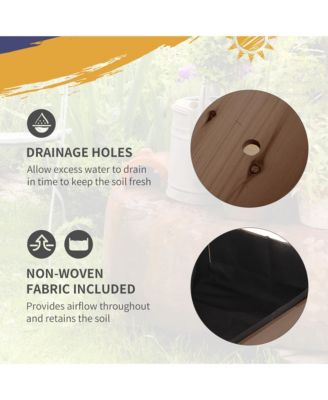 Spacious Wheeled Elevated Planter with Storage and Drainage