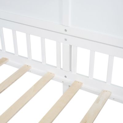 Streamdale Twin House Bed with Shelves, Window, and Lights