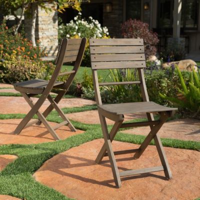 Streamdale Acacia Wood Folding Dining Chairs (Set of 2) for Outdoor Hosting