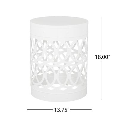 Modern Geometric Iron Cut Side Table Chic, Durable, Assembly-Free