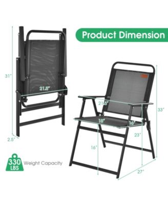 Outdoor Folding Chairs with Breathable Seat-Set of 2