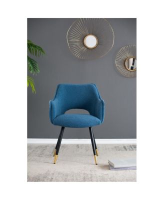 Set of 2 Blue Fabric Side Accent Chairs, 23" x 23" x 34