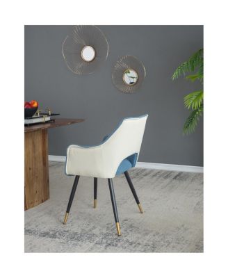 Set of 2 Blue Fabric Side Accent Chairs, 23" x 23" x 34