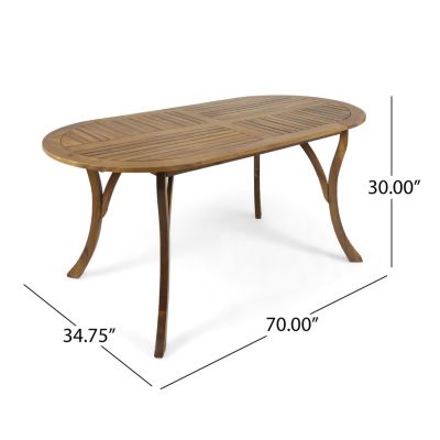 Streamdale Elegant Oval Acacia Wood Table with Teak Finish for Outdoor Patios