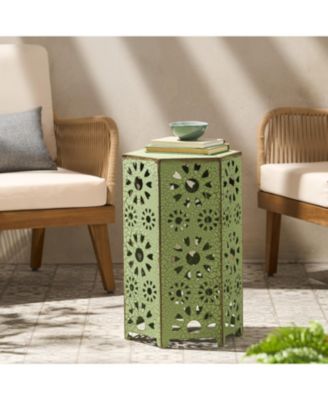 Vibrant Sunburst Iron Side Table Adds Color and Convenience to Your Patio