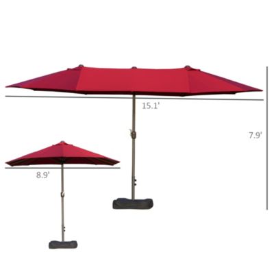 15ft Extra-Large Umbrella with Crank Mechanism for Shade and Protection