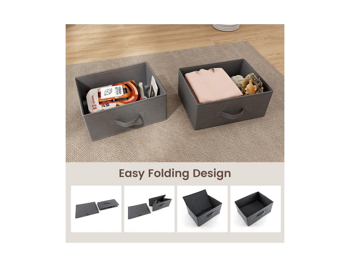 Slickblue 2-Drawer Nightstand with Removable Fabric Bins and Pull Handles