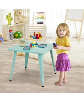 27'' Kids Square Steel Table Play Learn Activity Table-Blue