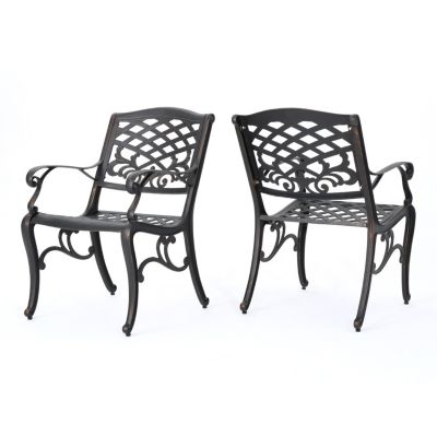 Elegant Ornate Dining Chairs with Cast Aluminum Frame