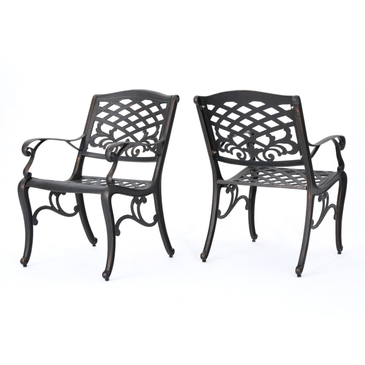 Simplie Fun Elegant Ornate Dining Chairs with Cast Aluminum Frame