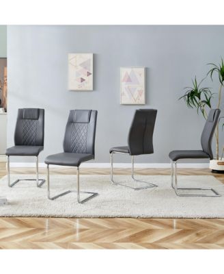 Modern PU Leather Dining Chairs with Metal Legs | Easy Assembly