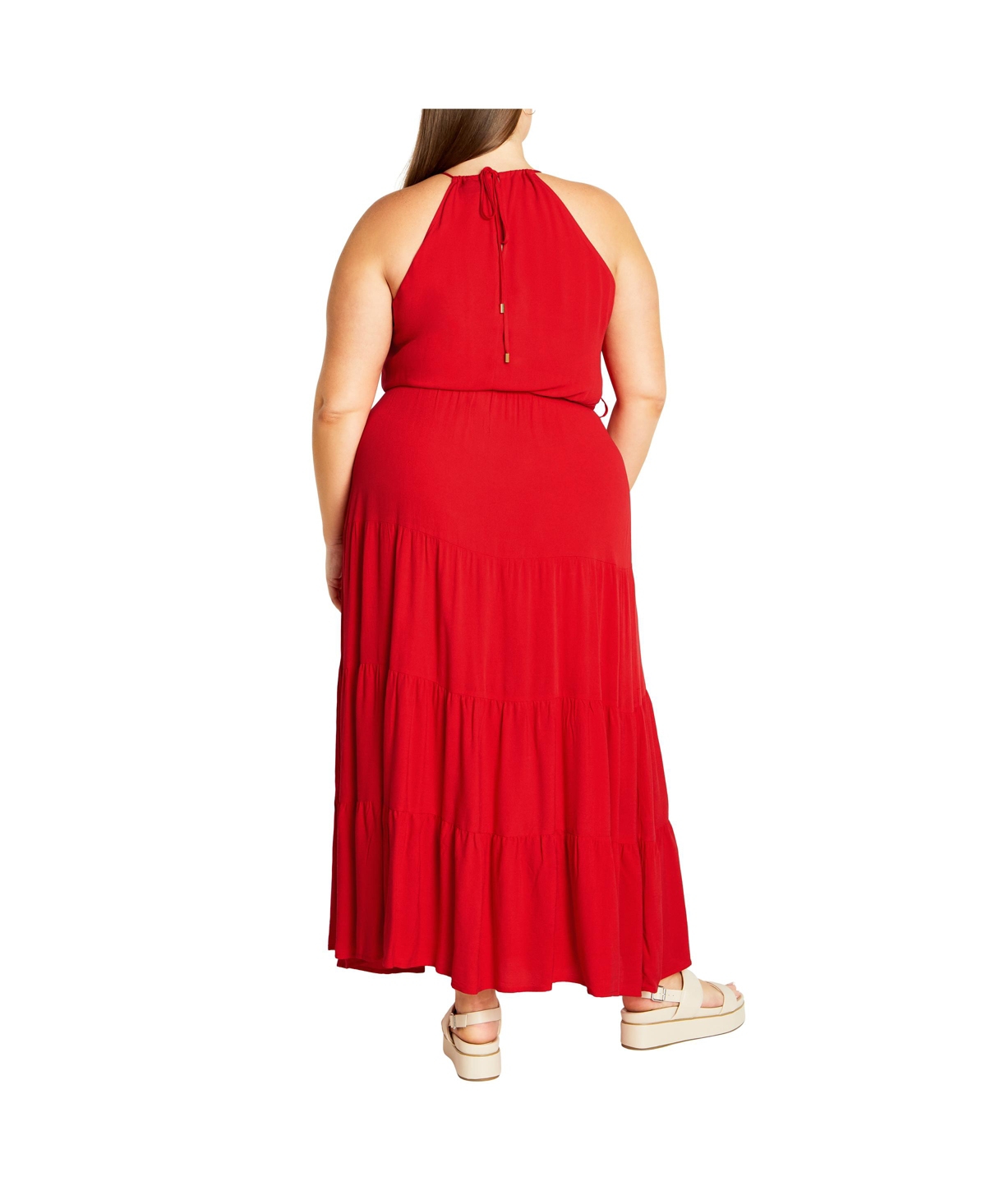 City Chic Plus Size Stacey Halter Neck Maxi Dress